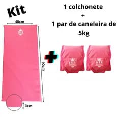 kit colchonete + tornozeleira/caneleira peso de 5kg  ) - par -  cor rosa (pink - Lord Império