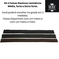 kit 3 Faixas Elásticas TIPO Thera Band escolha com 1 MT ou 1,5MT  Média, Forte e Extra Forte 1 Metro e 1,5 metro Faixas Elásticas Hip Band Funcional Média, Forte e Extra Forte