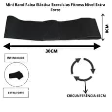 Mini Band Faixa Elástica Exercícios Fitness Nível Extra Forte