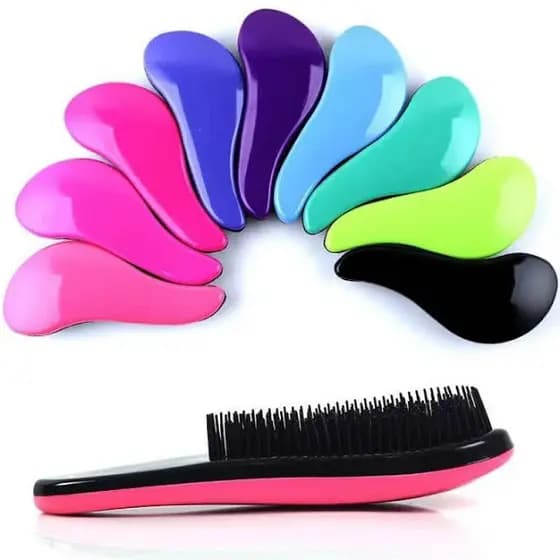 Kit 3 Escovas de Cabelo | 1 Escova Polvo | 1 Escova Mágica | 1 Escova Raquete flex|