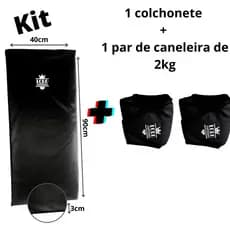 kit colchonete + tornozeleira/caneleira peso de 2kg - par -  cor preto - Lord Império