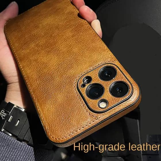 Luxo High-end Caso De Couro Para iPhone 16 Pro Max 13 14 15 16E 17 Ar 12 11 XS XR X 14 Plus 7 8 + Capa Traseira Do Telef