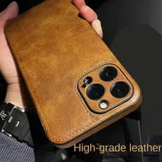 Luxo High-end Caso De Couro Para iPhone 16 Pro Max 13 14 15 16E 17 Ar 12 11 XS XR X 14 Plus 7 8 + Capa Traseira Do Telef