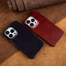 Capa De Couro De Cera De Óleo Empresarial Para iPhone 16 Pro Max 17 Air 15 14 plus 13 12 11 Traseira À Prova De Choque