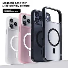 Sucção Magnética Fosca Transparente Caso De Telefone Para iPhone 17 Pro Max 17 16 Textura Amigável À Pele TPU + PC Botõe