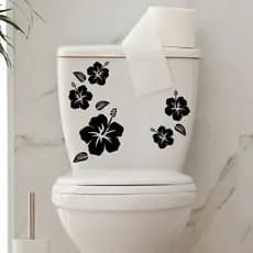 YY910 Criativo Flor Silhueta Adesivo de Parede Adesivo de Parede Banheiro Decoração Simples Adesivo de Parede Removível