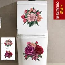 JW Adesivos de decoração de banheiro para guarda-roupa, adesivos de parede para banheiro, capa à prova d'água, buracos f