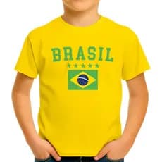 Camiseta Camisa Blusa Infantil Juvenil Para Menino Menina Unissex 100% Algodão do Brasil para Copa md4