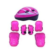 Kit de Proteção Esportiva Capacete Joelheira Cotoveleira Protetor Punho Infantil Bel