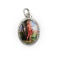 Medalha de Alumínio Oval Prata São Sebastião - 2X1,3cm
