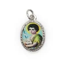 Medalha de Alumínio Oval Prata São João Batista - 2x1,3cm