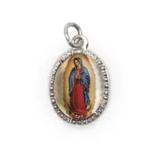 Medalha de Alumínio Oval Prata N. Sra. De Guadalupe - 2X1,3cm