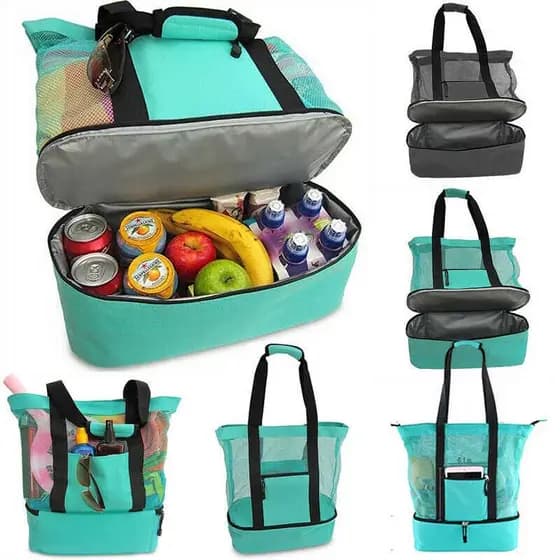 Bolsa Praia Compartimento Térmico Sacola Piquenique Piscina