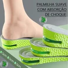 Palmilha Altura Verde Espuma Conforto Gel Elevador Anti Odor