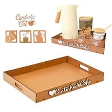 Bandeja Cantinho Do Café Em MDF Com Apliques Para Parede Decoração E Organização Da Casa Cozinha