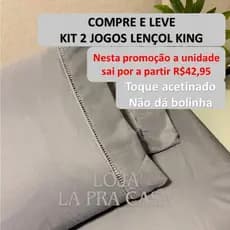 Kit 02 Jogos de Cama King Size 03 Peças 400 Fios Roupa de Cama Lençol King Micropercal Ponto Palito