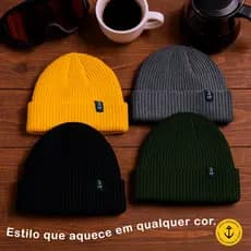 Conjunto Kit Gorros Touca Estilo Curta Acima da Orelha Marinheiro Lenhador Combo de Toucas Lã Quente