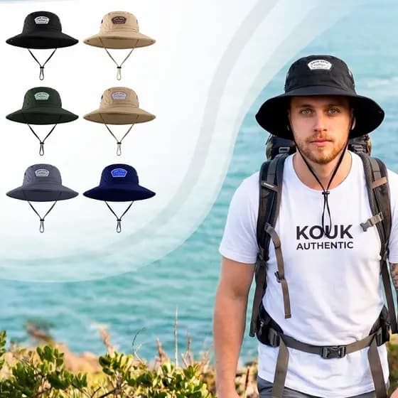 Chapéu De Pescador Com Proteção Solar Para Homens E Mulheres Bucket Hat Trilha Pesca Australiano