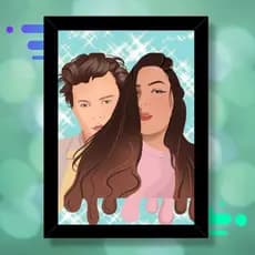 Quadro casal com Arte digital personalizado