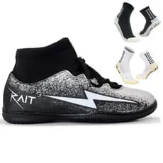 Kit Rait Meia Antiderrapante+ Chuteira Futsal Quadra