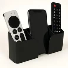Suporte De Parede Porta 3 Controles Remoto Celular Ar E Tv Preto e Branco