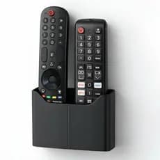 Suporte De Parede Porta 2 Controles Remoto Ar E Tv Home Preto e Branco