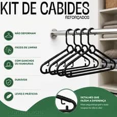 Kit de Cabide Adulto Reforçado para Roupa