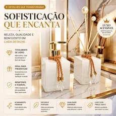 Kit Lavabo Luxo Vidro Branco Saboneteira Difusor Aroma Decoração Branco Bandeja Banheiro
