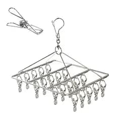 Varal Quadrado De Aço Inox Com Clipes Para Meias Cuecas Calcinhas Roupas De Bebe Antiferrugem