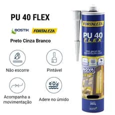 Selante PU 40 Flex Fortaleza 360g Adesivo Poliuretano Calhas Pias Vidros Vedação Profissional