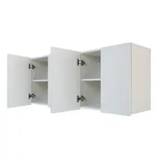 2 Armários Aéreo Porta Revistas Livros E Brinquedos Branco 2 módulos de duas portas cada
