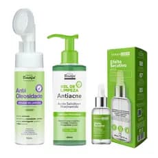 Kit Limpeza de Pele Oleosa Skin Care Sérum Secativo Controle Acne