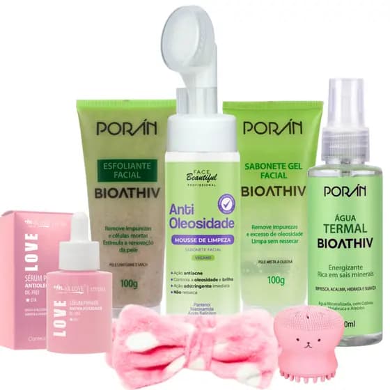 Kit limpeza de pele skin care pele oleosa completo