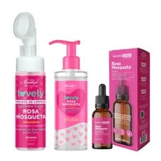 Kit Limpeza de Pele Skin Care Sérum Clareador Rosa Mosqueta