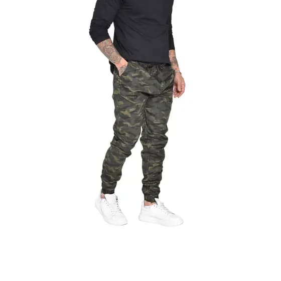 calça masculina jogger camuflada verde escuro militar  barata