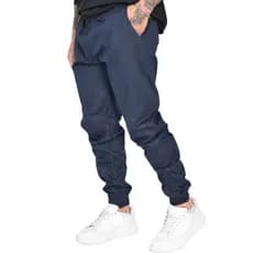 calça masculina Jeans jogger azul escuro rasgado barata