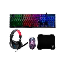 KIT GAMER 4X1 NIGHTMARE TECLADO/MOUSE/HEADSET/MOUSEPAD - CLANM - CL-CJ01