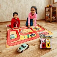 Tapete de lona Ilustrativo Pista de Carrinho para Hot Wheels Play mini