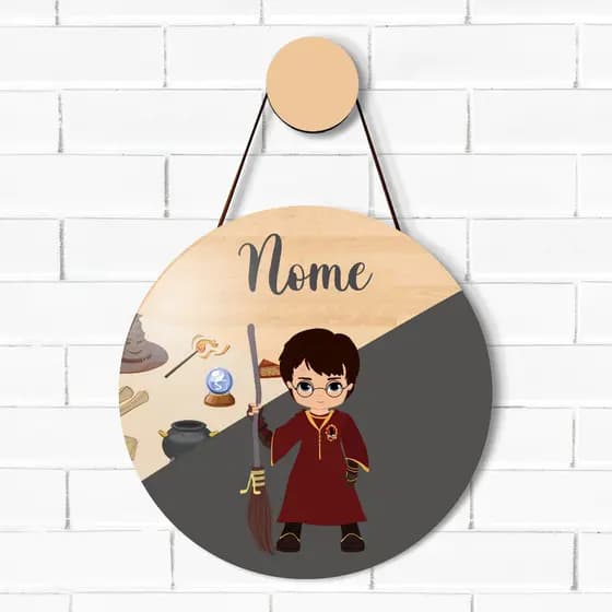 Enfeite Porta Harry Potter Maternidade Quarto Infantil Nome Bebê