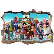 Adesivo 3d De Buraco Na Parede Dragon Ball Z Desenho Animado Decoração Quarto Infantil