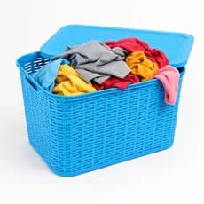 Caixa Cesto Organizador com Tampa Rattan 48 Litros