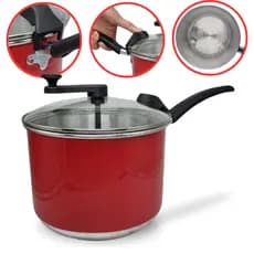 Panela Pipoqueira N°20 Alumínio com Tampa de Vidro 4 Litros(Pipoqueira de Aluminio)