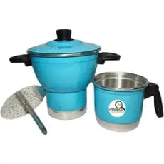 Kit Cuscuzeira Nordestino nº18  e Fervedor de Leite nº 12 1 litro : Sabores Tradicionais