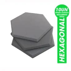 Kit 10 Paineis Acusticos Hexagonais Anti Ruido - Grafite 30x2