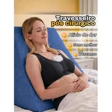 Capa ou Encosto Triangular Travesseiro Espuma Repouso Pós Cirúrgico Silicone Lipo Abdominoplastia