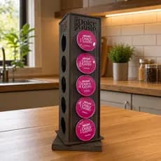 Torre Suporte Para 20 Cápsulas Giratória Dolce Gusto MDF Decoração Cozinha