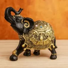 Escultura Elefante Indiano Da Sorte Decoração Enfeite Sala 16cm