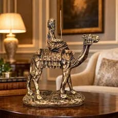 Estatua Camelo Beduino Deserto Faraó Egito Ouro Dourado Decoração Lindo