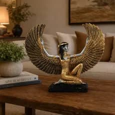 Estatua Estatues Isis Deusa Egípcia Do Amor Asa Aberta Resina Lindo Zen Fertilidade Enfeito