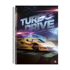 Caderno Universitario Capa Dura 80 Folhas 1 Materia Estilo Carro Turbo Material Resistente
